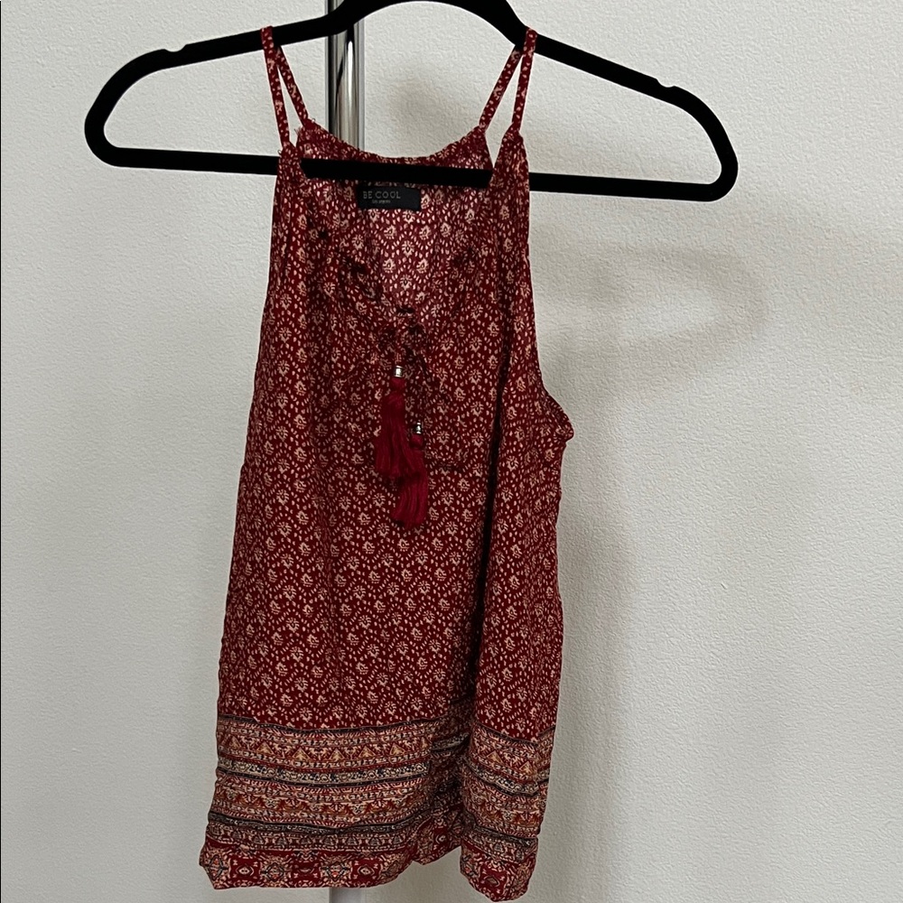 BE COOL Red Patterned Camisole Top